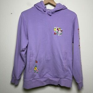 Teddy Fresh Unisex Sweater Small Lavender‎ Embroidered Floral Logo Hoodie